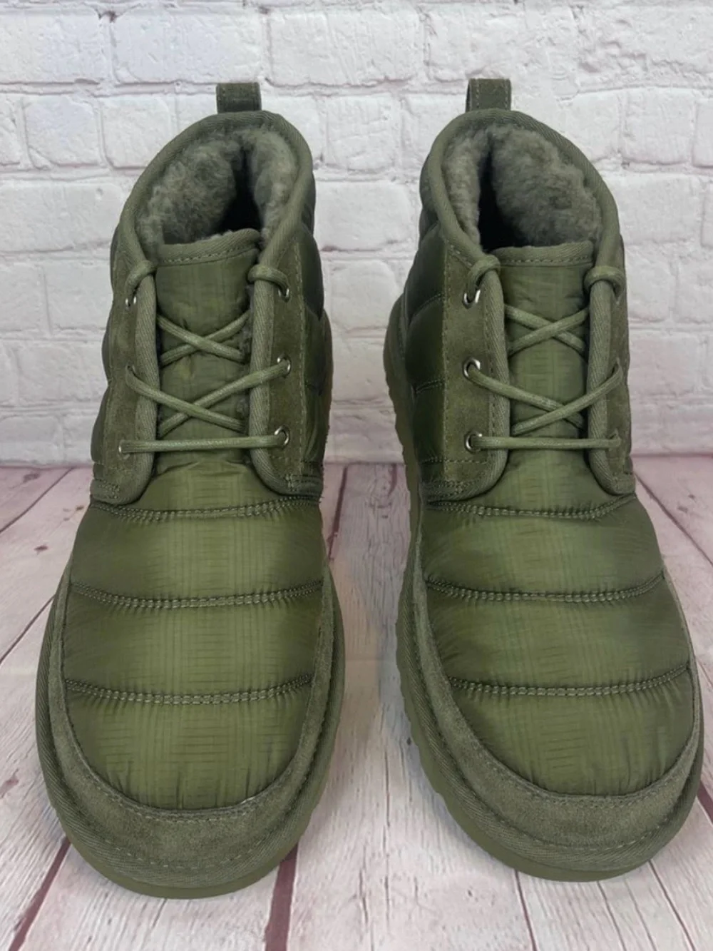 UGG Neumel LTA Burnt Olive Green Quilted Chukka Boots Men Size 11 Gorpcore